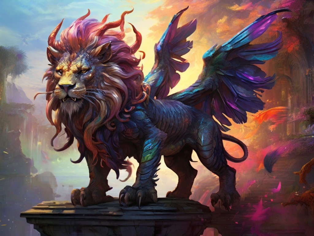 Default_A_majestic_manticore_halflion_halfscorpion_captivates_0