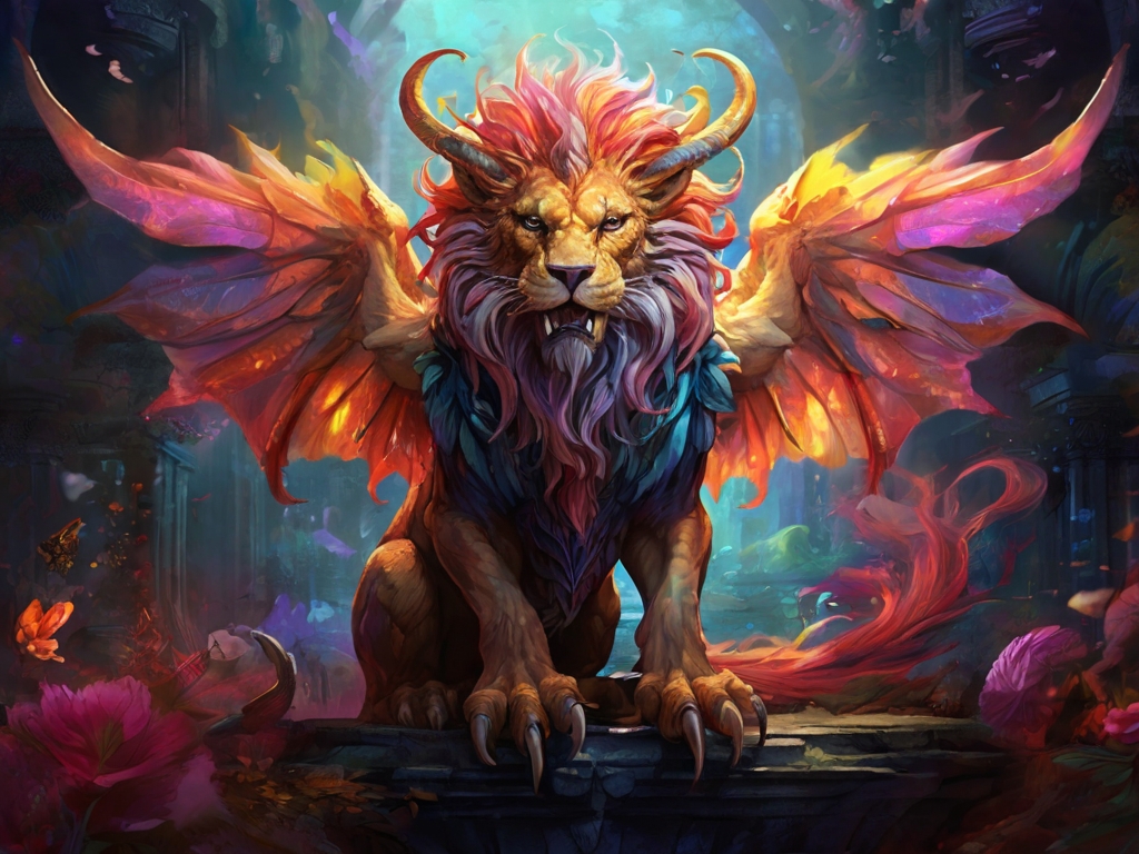 Default_A_majestic_manticore_halflion_halfscorpion_captivates_1