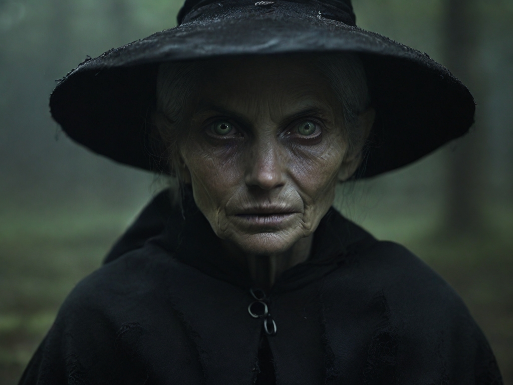 Default_An_eerily_enhanced_witch_her_features_distorted_and_ot_0