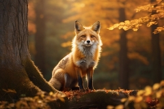 Default_In_a_regal_gilded_forest_a_majestic_fox_with_shimmerin_0