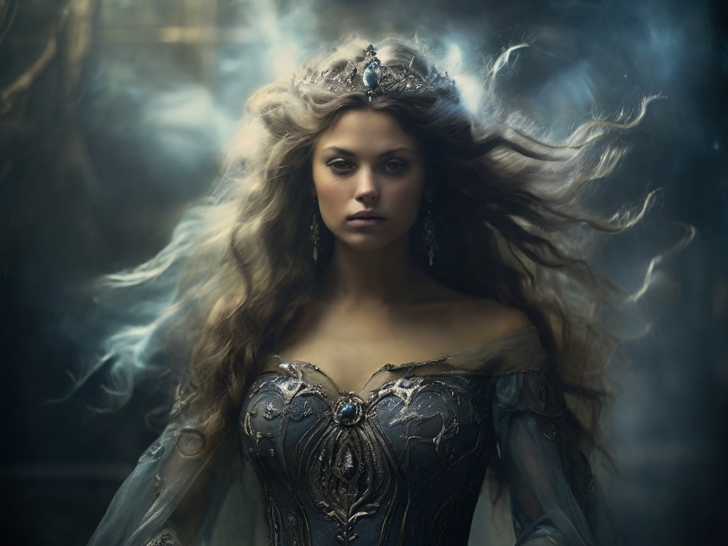 Default_A_shimmering_ethereal_Valkyrie_figure_stands_amidst_sw_0