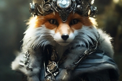 Default_A_dieselpunk_enchanted_horned_fox_its_metallic_silver_0