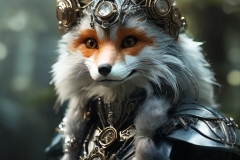 Default_A_dieselpunk_enchanted_horned_fox_its_metallic_silver_1