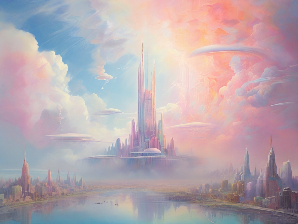 Default_In_a_dreamlike_haze_a_futuristic_illusory_cloud_city_e_0