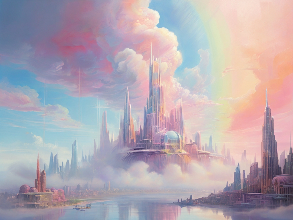 Default_In_a_dreamlike_haze_a_futuristic_illusory_cloud_city_e_1